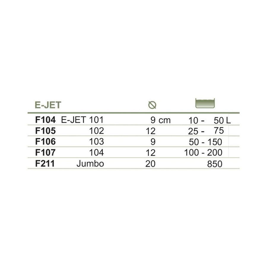 E-JET SPONGE FILTERS
