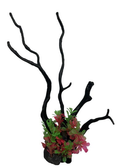 Artificial Driftwood Branch with Colorful Plants
