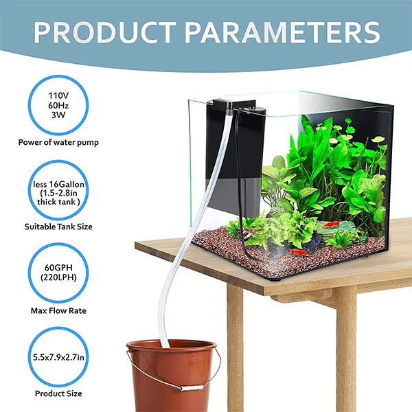 Hygger 3 in 1 Aquarium Filter for Water Change HG-985