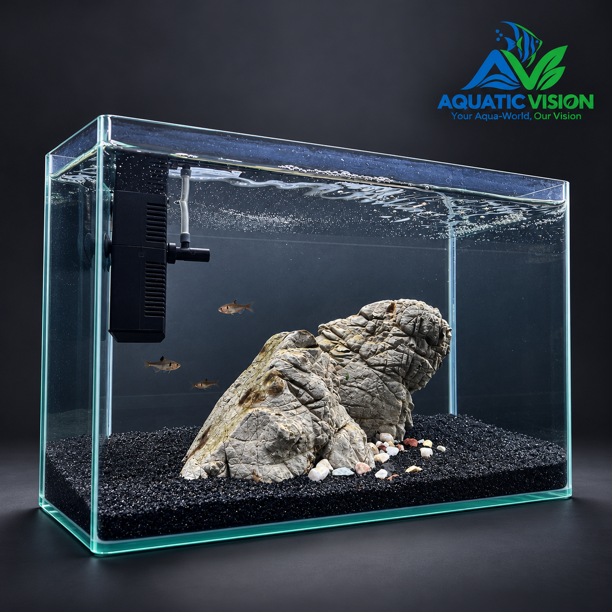 Midnight Stone Peaks – Premium Minimalist Aquascape Aquarium