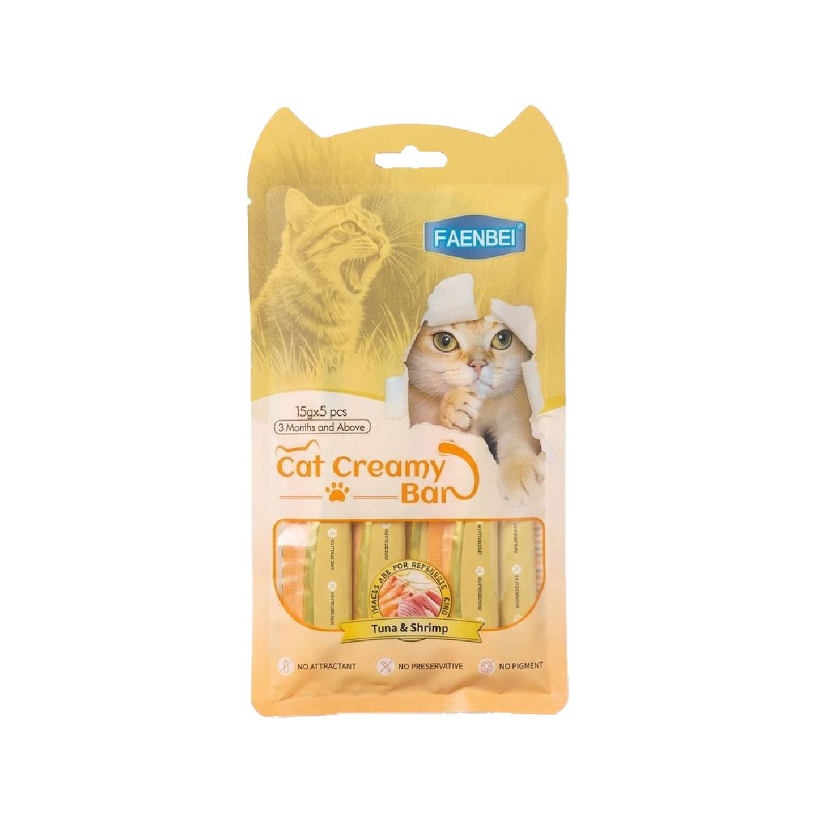 Faenbei Cat Creamy Bar 15g x 5Pcs (Tuna & Shrimp)