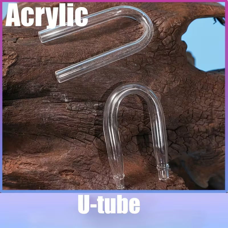Acrylic U-Shaped Aquarium Air Pump Connector, CO2 System Accessory for Fish Tanks