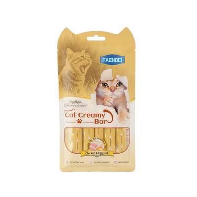 Faenbei Cat Creamy Bar 15g x 5Pcs (Chicken & Egg Yolk)