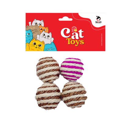 Cat Sisal Ball 4Pcs (4.2Cm)
