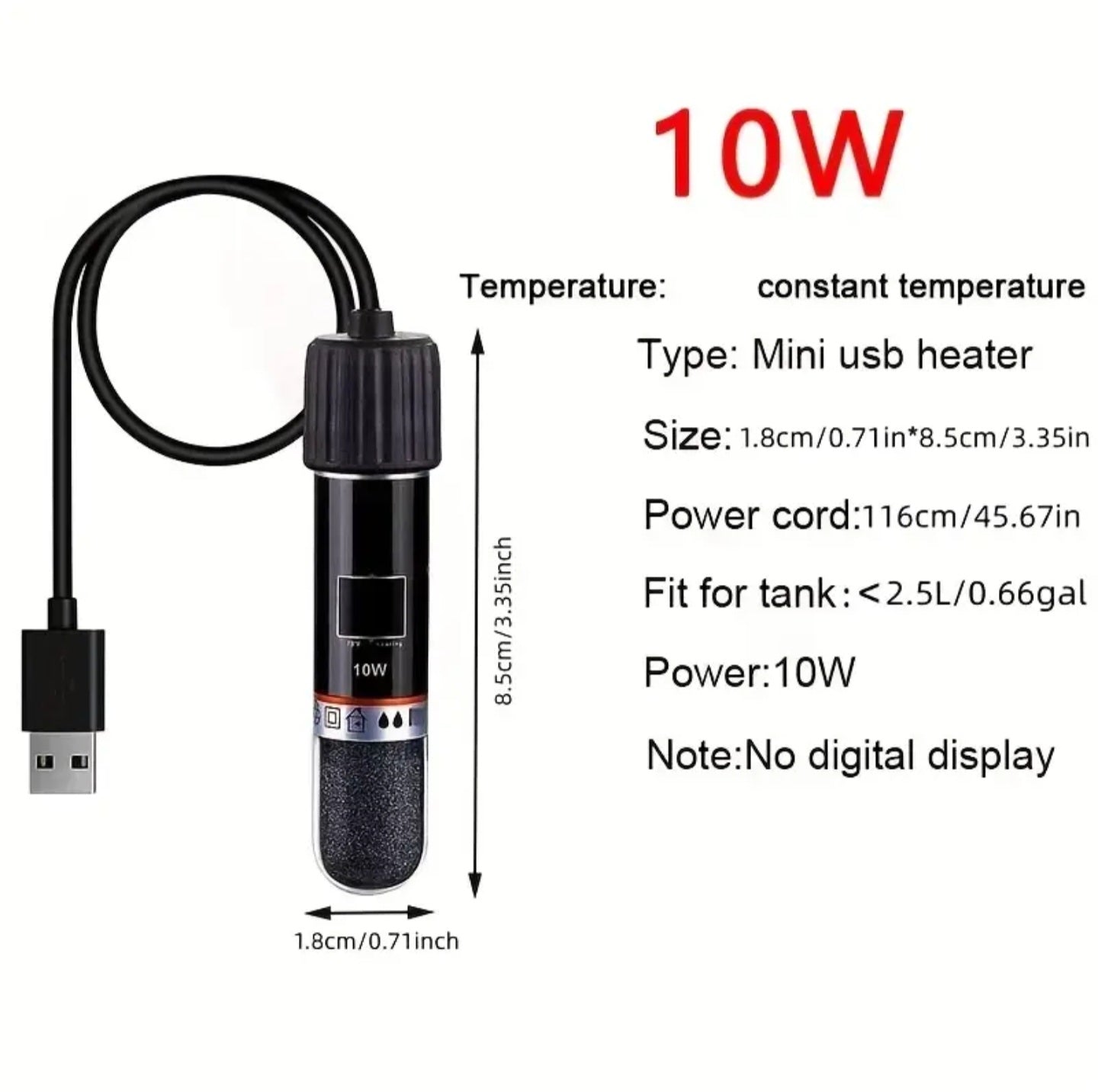 Mini Aquarium Heater 10W