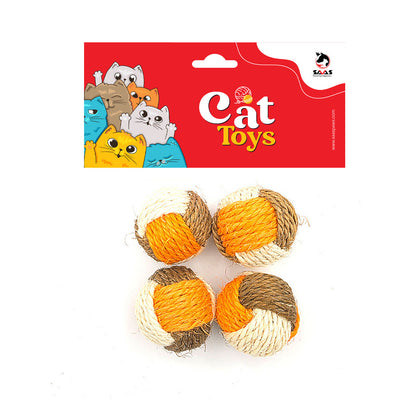 Cat Sisal Ball 4Pcs (5.5Cm)