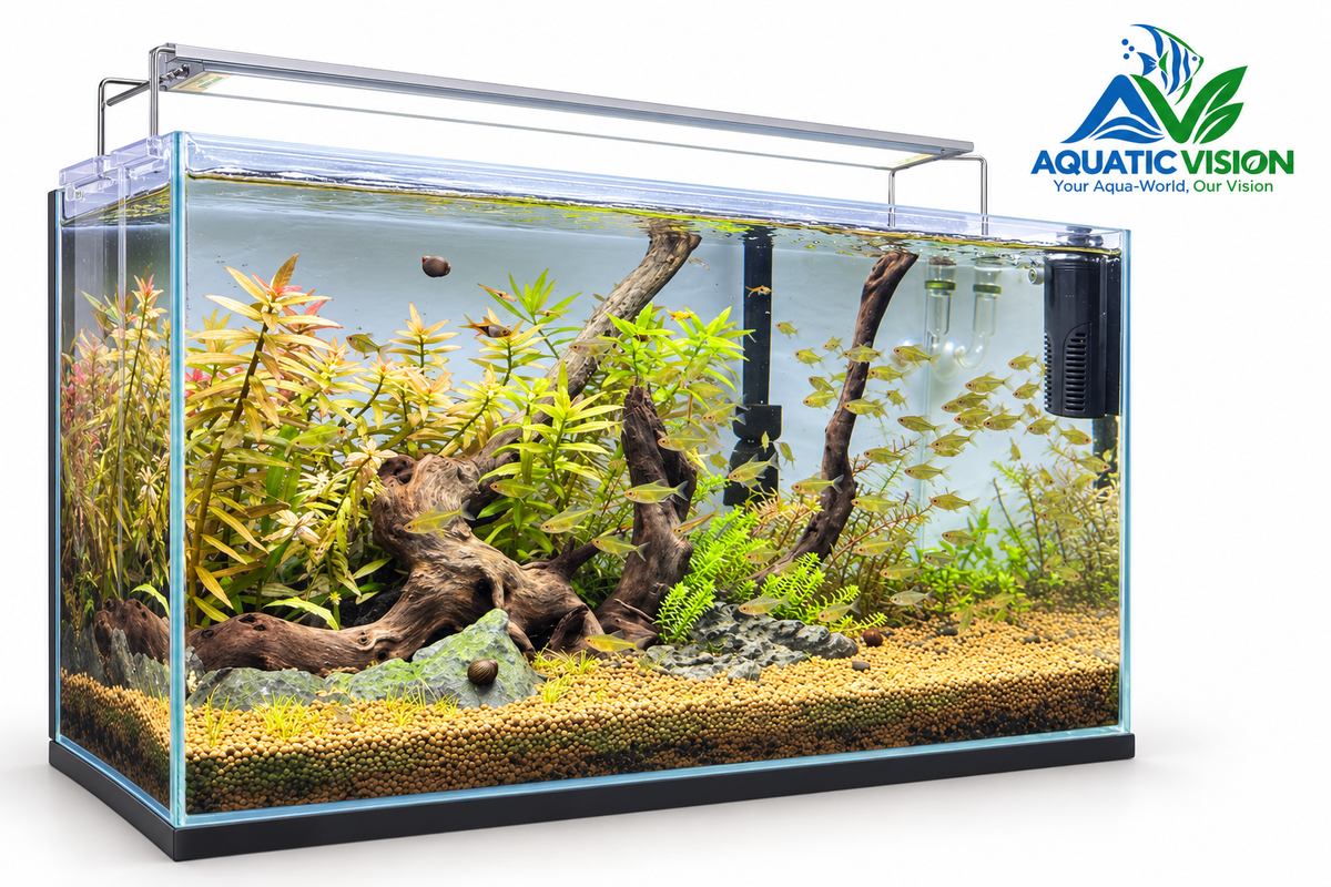 Golden River Forest – Natural Driftwood Planted Aquarium Aquascape