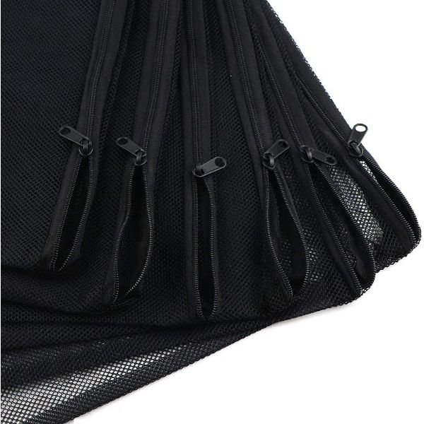 Filter Net Bag Aquarium Zipper Mesh Black 3 Sizes (Small Hole)