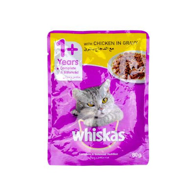 WHISKAS WITH CHICKEN IN GRAVY 80G