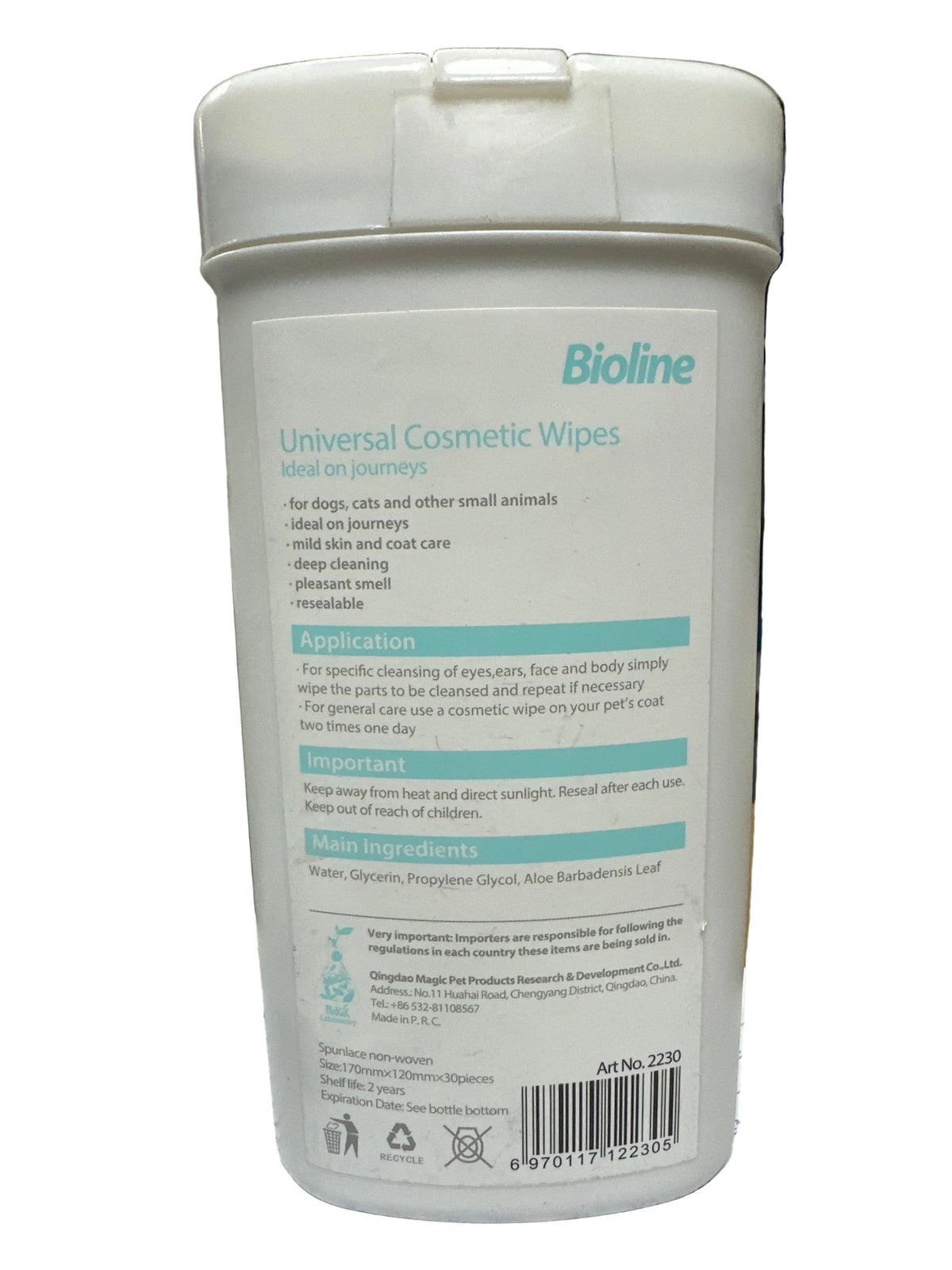 Bioline Universal Cosmetic Wipes – 30 Pieces