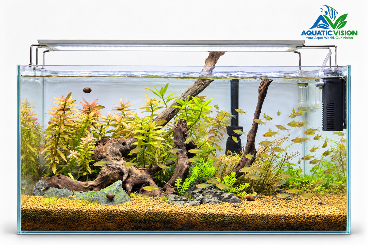 Golden River Forest – Natural Driftwood Planted Aquarium Aquascape