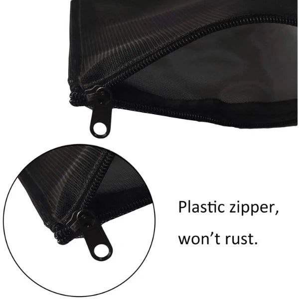 Filter Net Bag Aquarium Zipper Mesh Black 3 Sizes (Small Hole)
