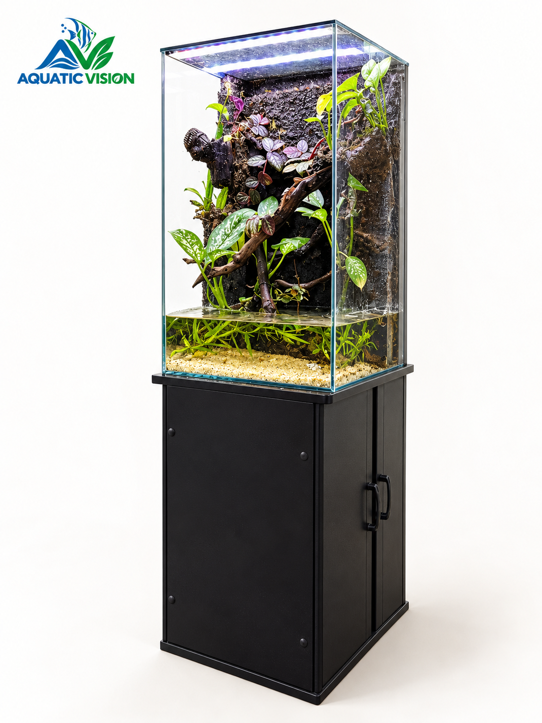 Rainforest Rise – Tropical Planted Paludarium with Glass Tank & Stand