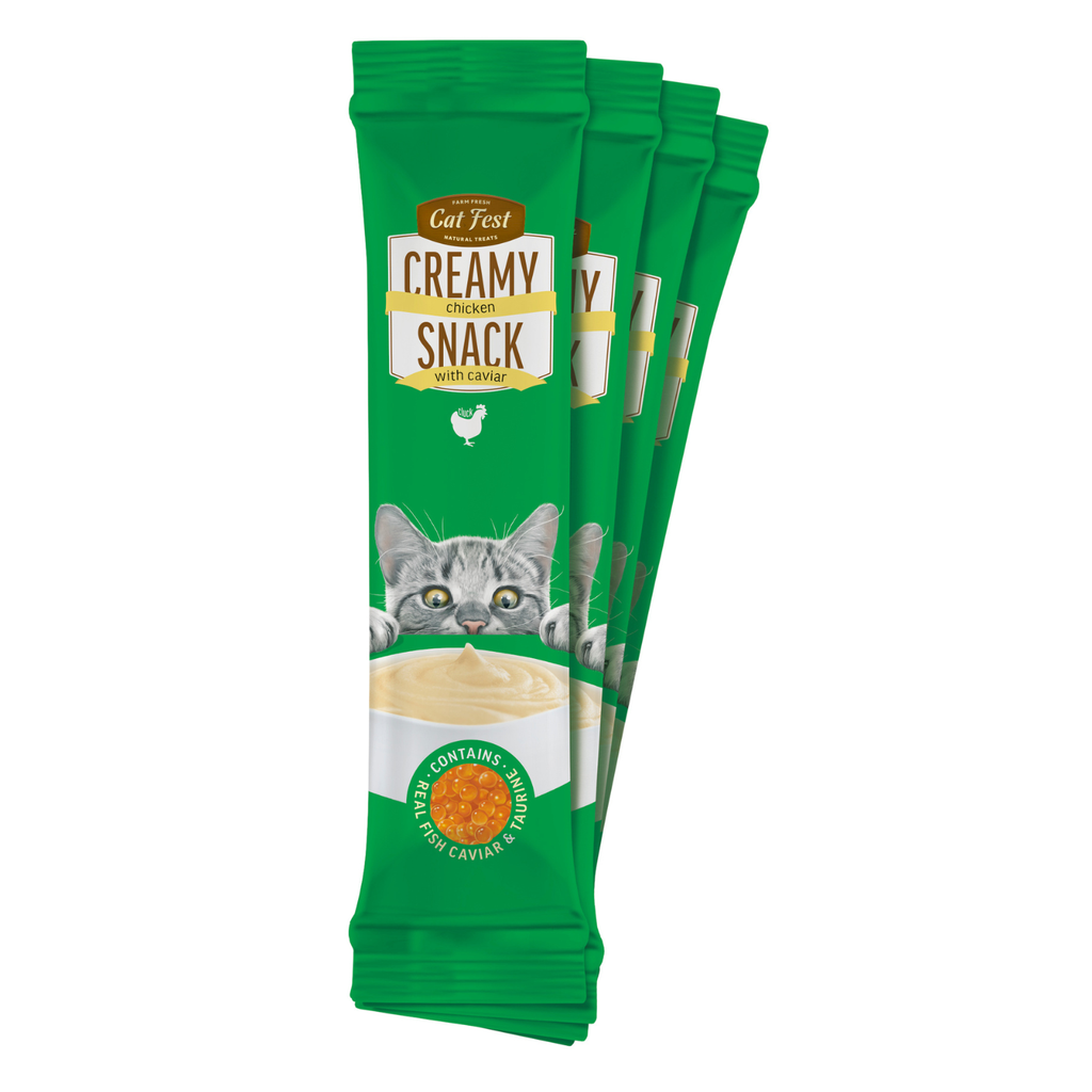Cat Fest Creamy Snacks-Chicken With Caviar 4x10g