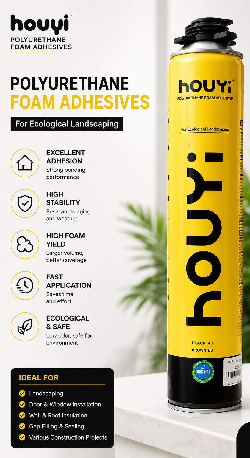 HOUYI Black & Brown Landscaping Foam Spray – 900g