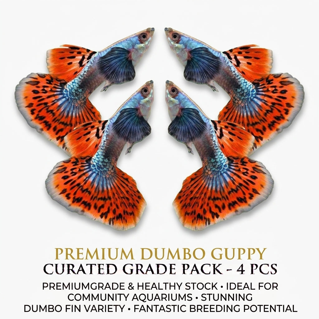 Platinum Dumbo Guppy Male 4PCS Combo Deal