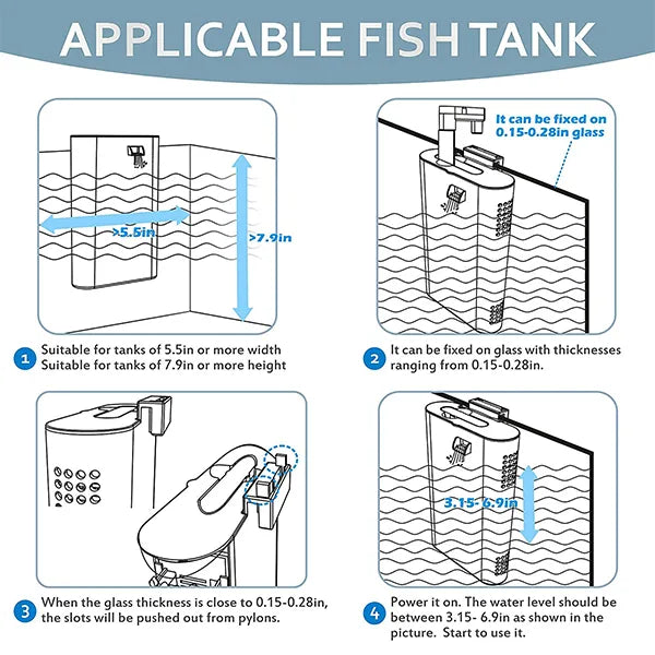 Hygger 3 in 1 Aquarium Filter for Water Change HG-985
