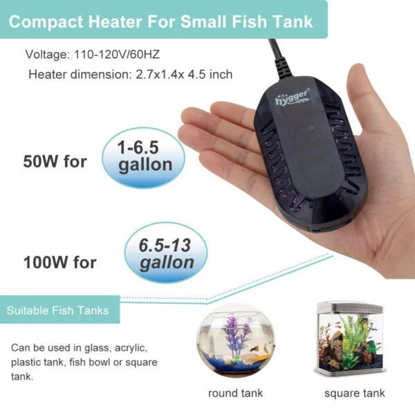 Hygger Mini Summersible Heater 50W HG-916