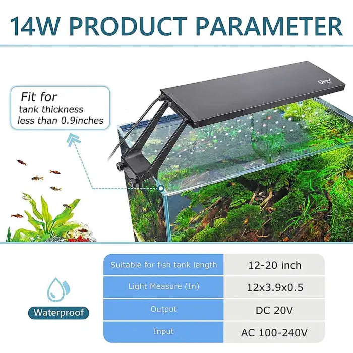 Hygger Planted Aquarium Clip Led Light 14W HG-990