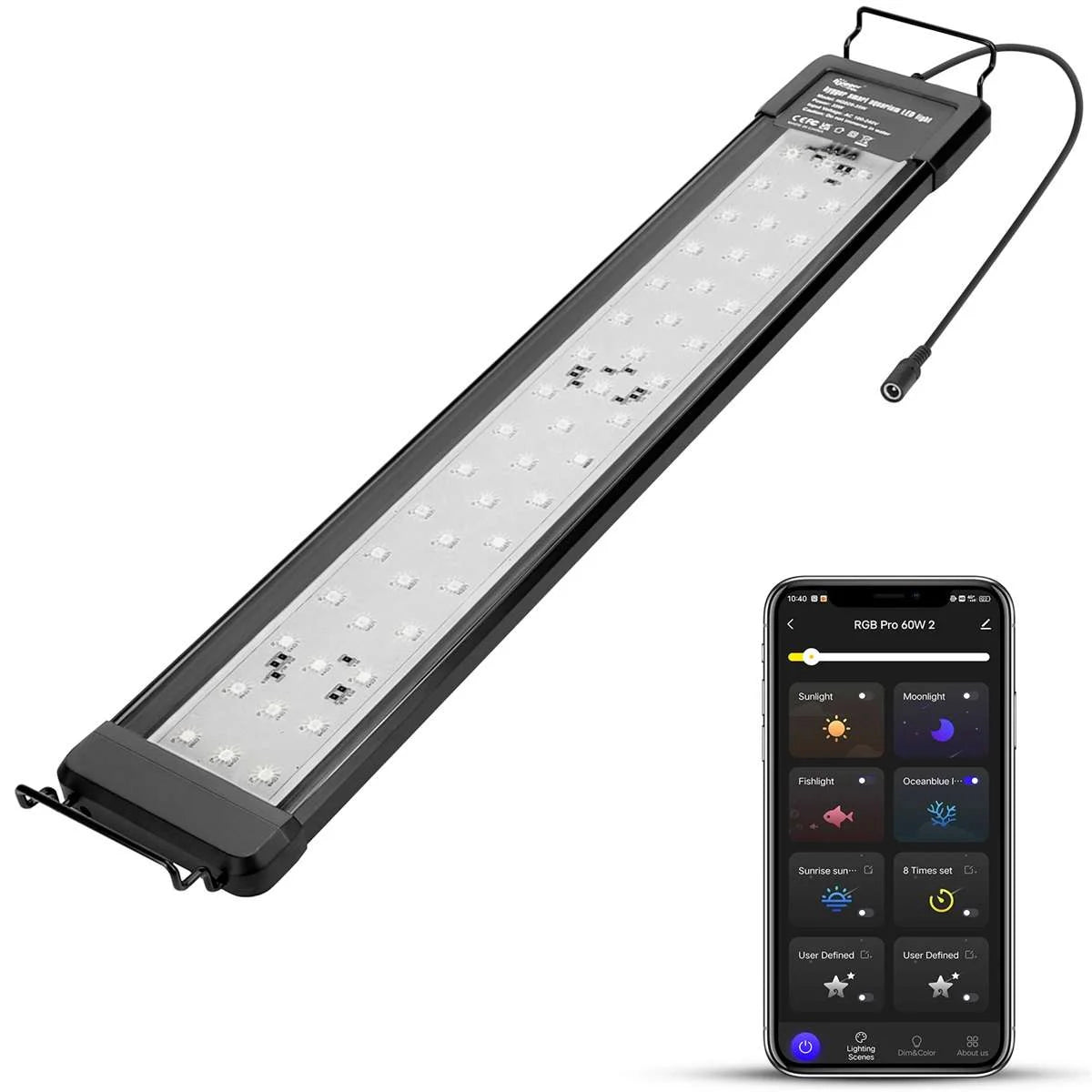 Hygger Bluetooth LED Aquarium Light with App Control for Freshwater & Planted Tank HG-028