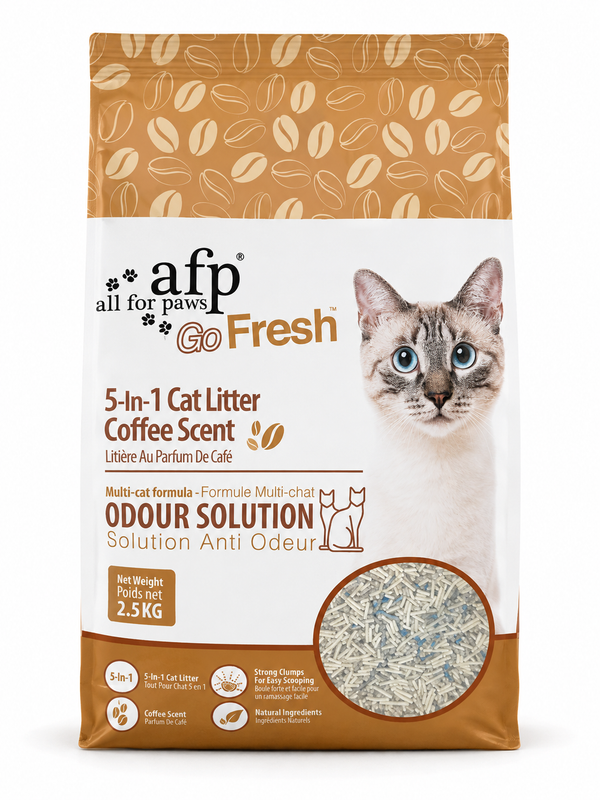 AFP Go Fresh 5-in-1 Cat Litter – Coffee Scent, 2.5 kg