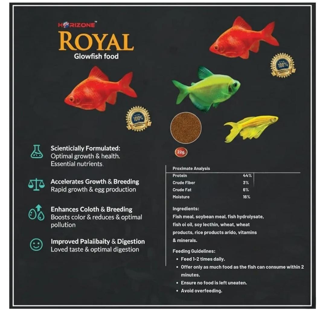 HORIZONE ROYAL GLOWFISH FOOD 22GM