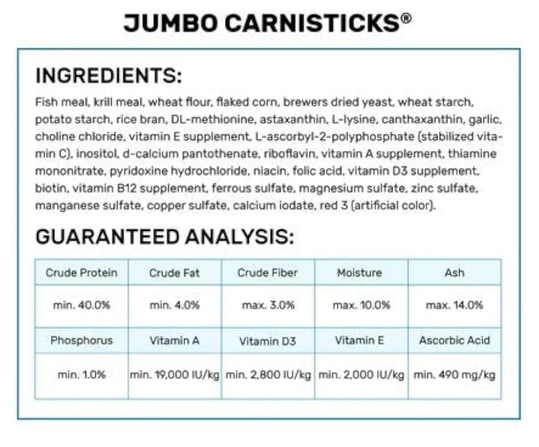 HIKARI JUMBO CARNISTICKS 500G