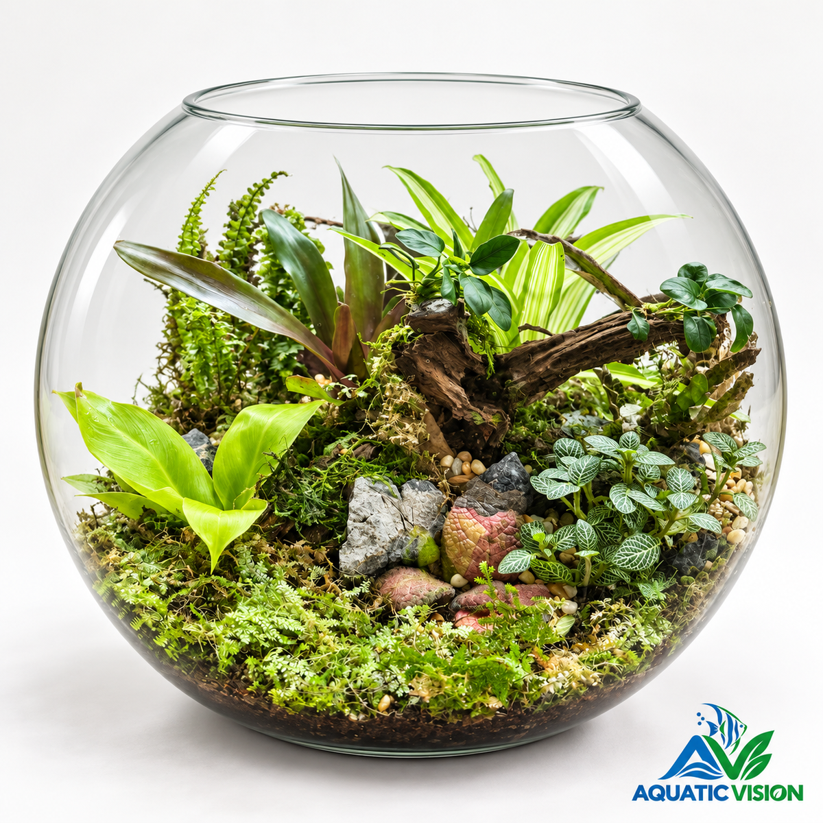 Enchanted Forest Glass 16-inch Glass Bowl Terrarium(Ready Made)