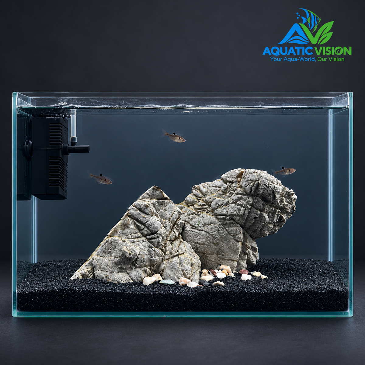 Midnight Stone Peaks – Premium Minimalist Aquascape Aquarium