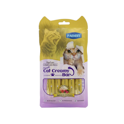 Faenbei Cat Creamy Bar 15g x 5Pcs (Salmon & Cranberry)