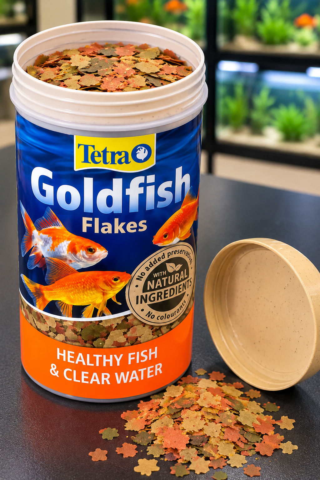 Tetra goldfish flakes