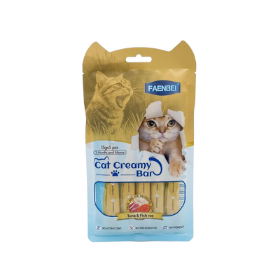 Faenbei Cat Creamy Bar 15g x 5Pcs (Tuna & Fish Roe)