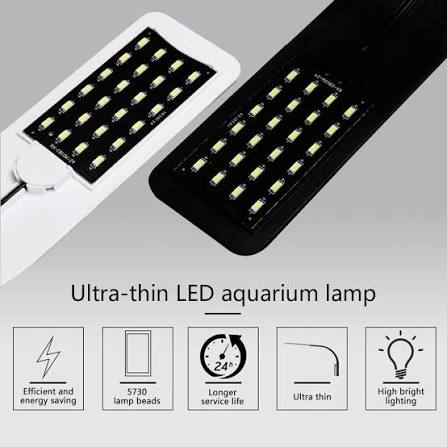 Roxin X5-Plus 8W 40 Light Planted Aquarium Clip Lamp