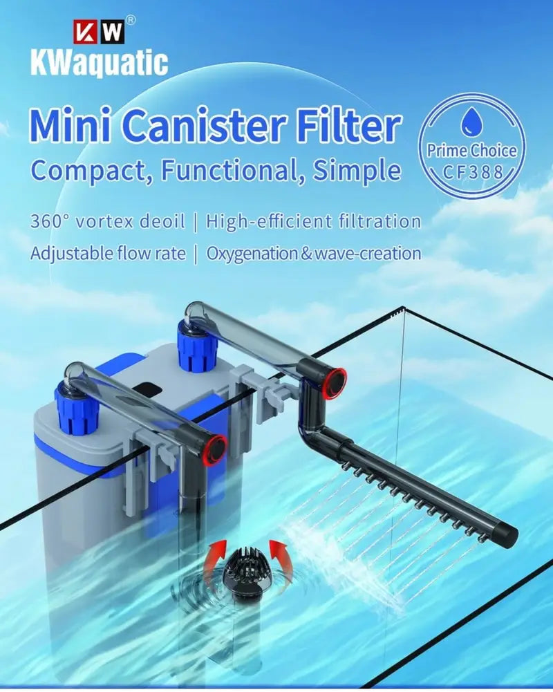 DoPhin Mini Canister Filter CF-388 (330 L/H & 80-90 L & 5.5 W)