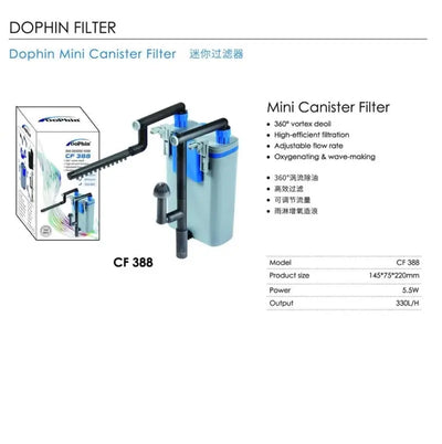DoPhin Mini Canister Filter CF-388 (330 L/H & 80-90 L & 5.5 W)