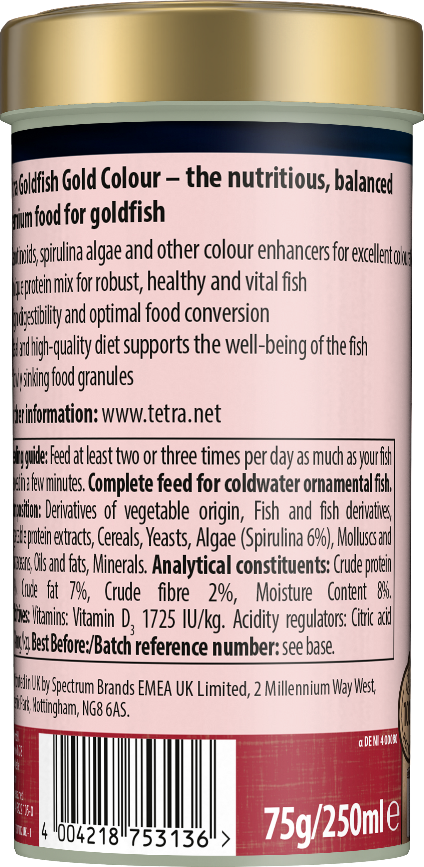 Tetra Goldfish Gold Colour 250ML