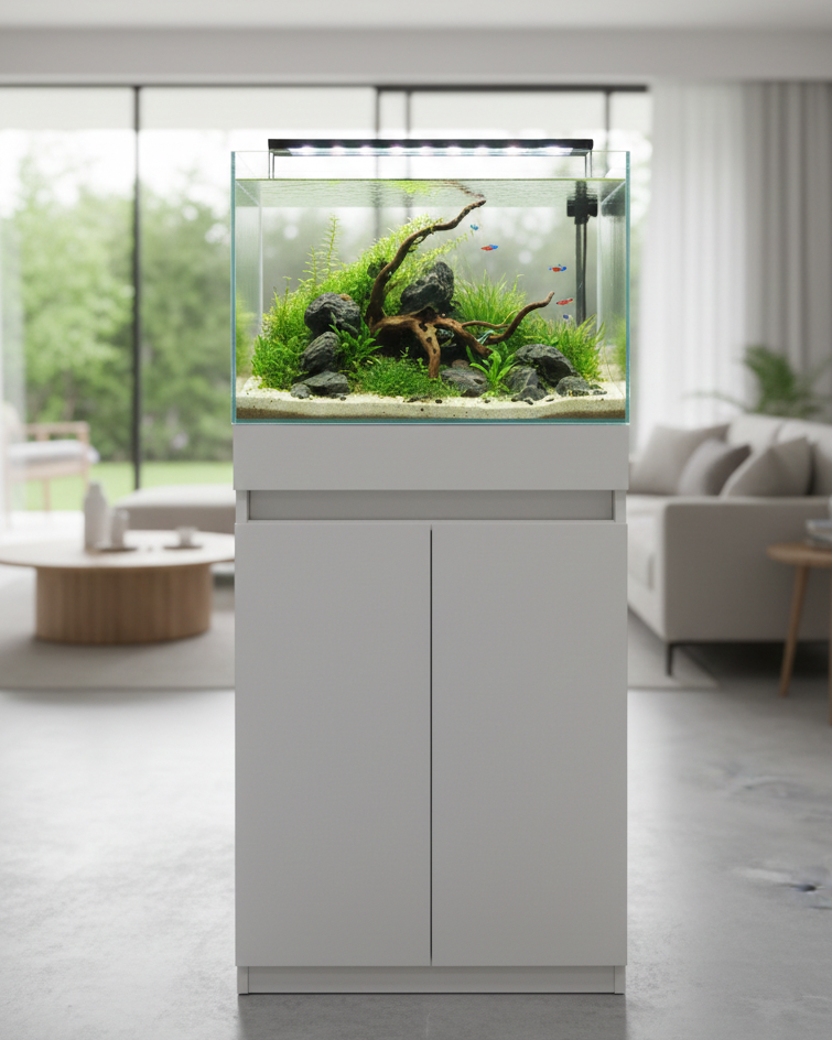 Crystal Tank For Aquascape with Cabnet